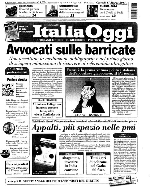 Italia oggi : quotidiano di economia finanza e politica